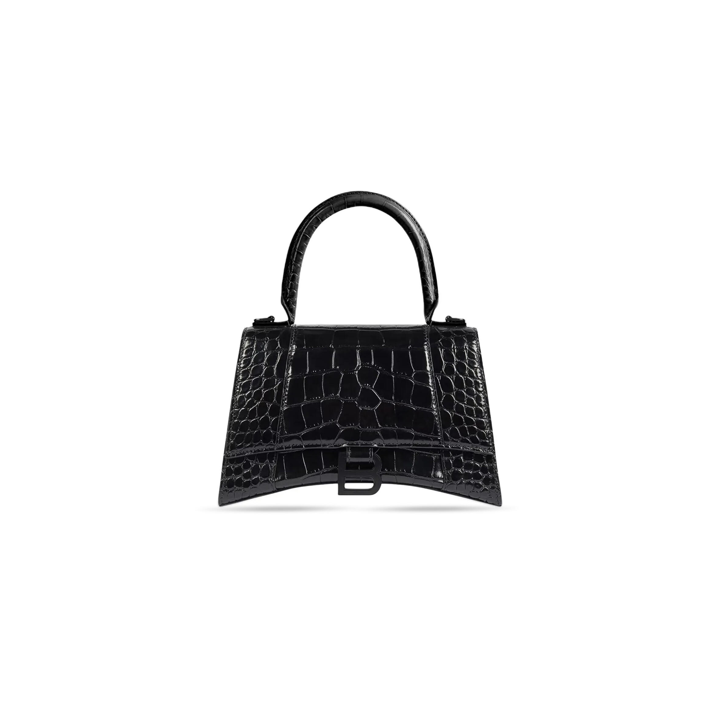 BALENCIAGA WOMEN'S HOURGLASS HANDBAG XS IN BLACK 5928331LR671000 (18.8*13*7.9cm)